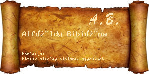 Alföldy Bibiána névjegykártya